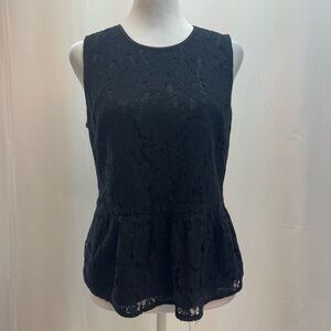 J.Crew Black Lace Sleeveless Top S